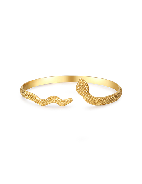 Fashion Gold Alloy Geometric Snake Open Bracelet