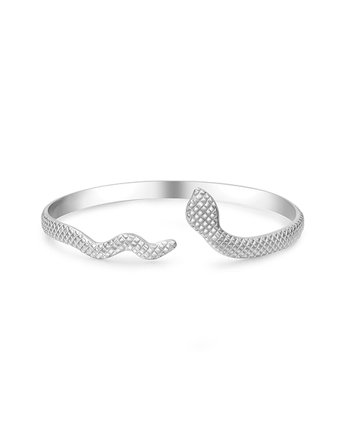Fashion Silver Alloy Geometric Snake Open Bracelet