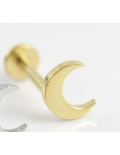 Fashion 6mm Gold Single Alloy Moon Piercing Lip Nail (single Piece)