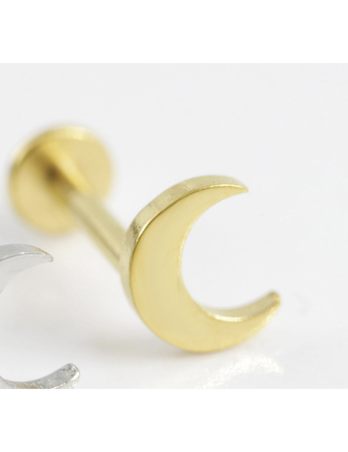 Fashion 8mm Gold Single Alloy Moon Piercing Lip Nail (single Piece)