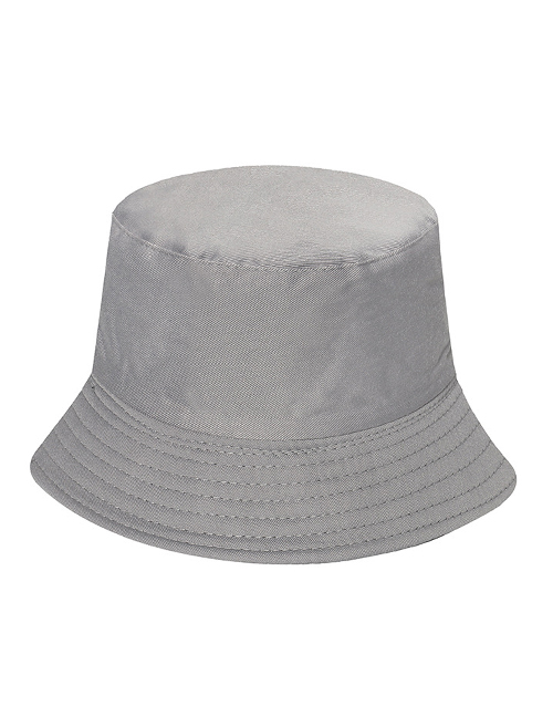 Fashion Grey Solid Color Light Board Bucket Hat