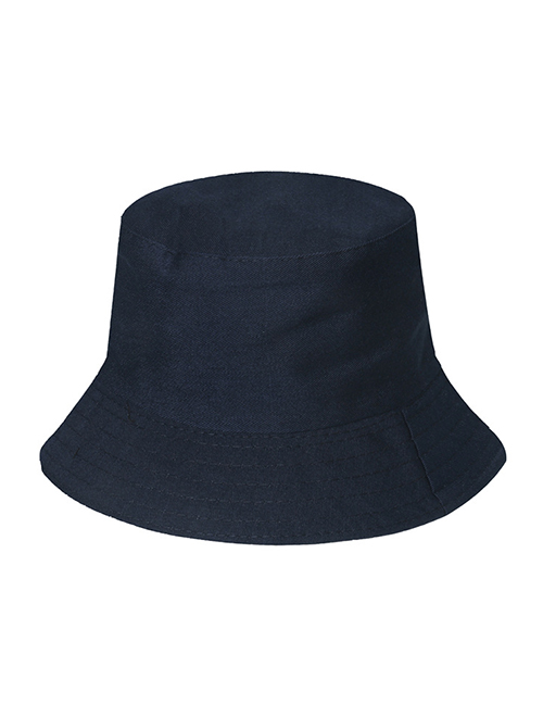 Fashion Navy Blue Solid Color Light Board Bucket Hat