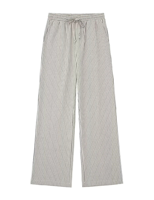 Fashion Stripe Polyester Stripe Lace-up Straight-leg Trousers