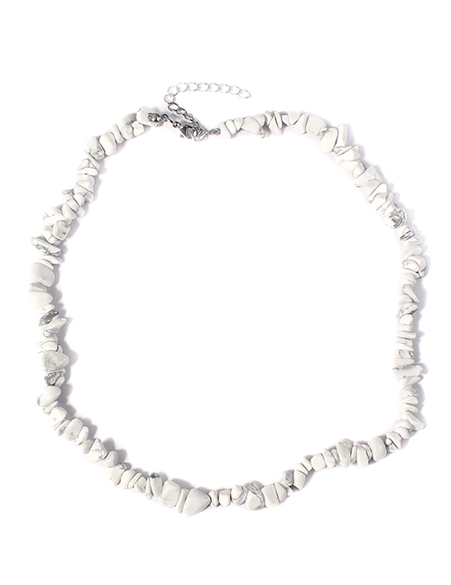 Fashion White Pine Gravel Necklace Gravel Beaded Necklace