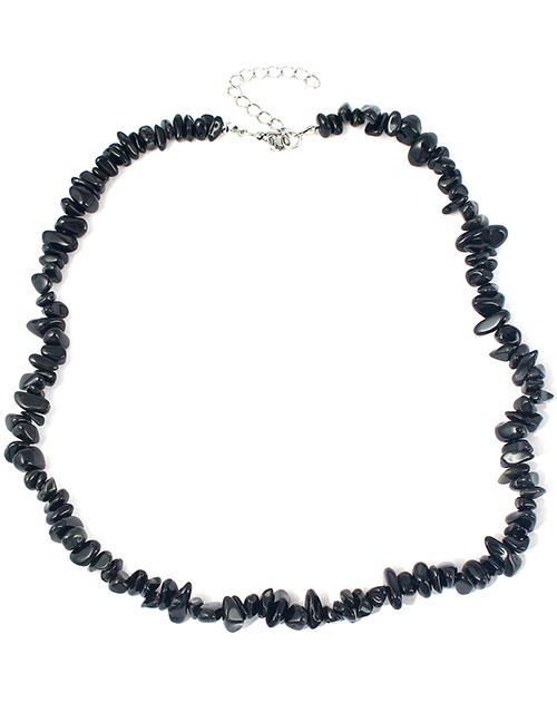 Fashion Black Onyx Rubble Necklace Gravel Beaded Necklace
