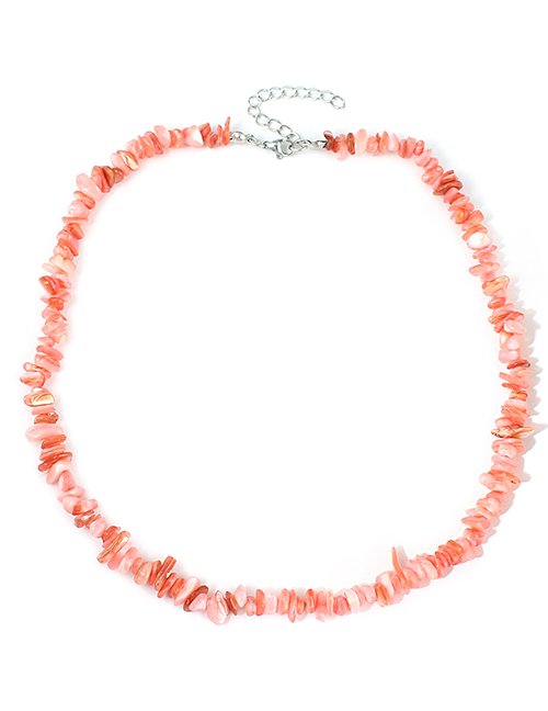 Fashion Pink Irregular Shell Necklace Gravel Beaded Necklace