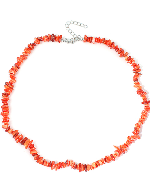 Fashion Orange Irregular Shell Necklace Gravel Beaded Necklace