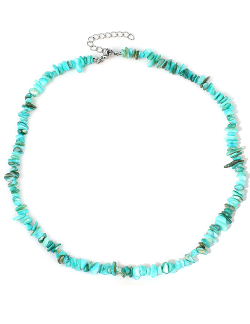 Fashion Light Blue Irregular Shell Necklace Gravel Beaded Necklace