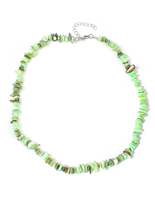 Fashion Light Green Irregular Shell Necklace Gravel Beaded Necklace