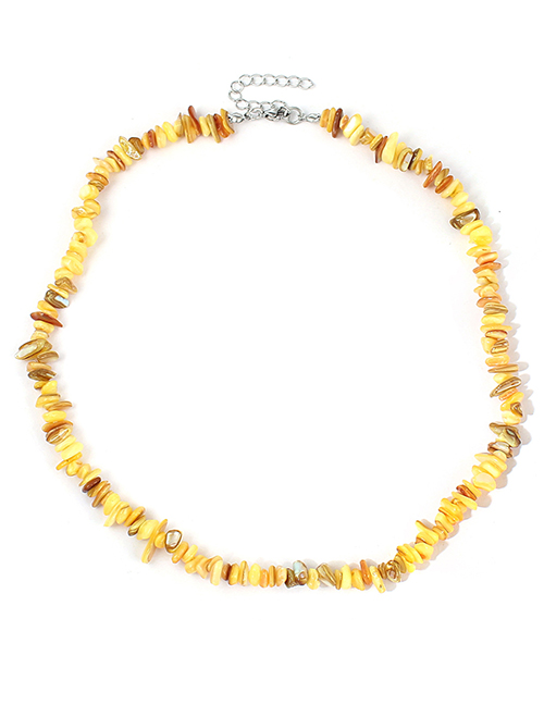 Fashion Yellow Irregular Shell Necklace Gravel Beaded Necklace
