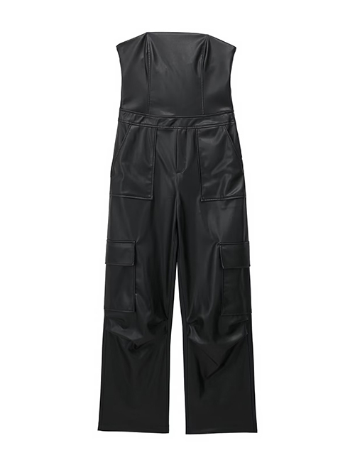 Fashion Black Multi-pocket Jumpsuit