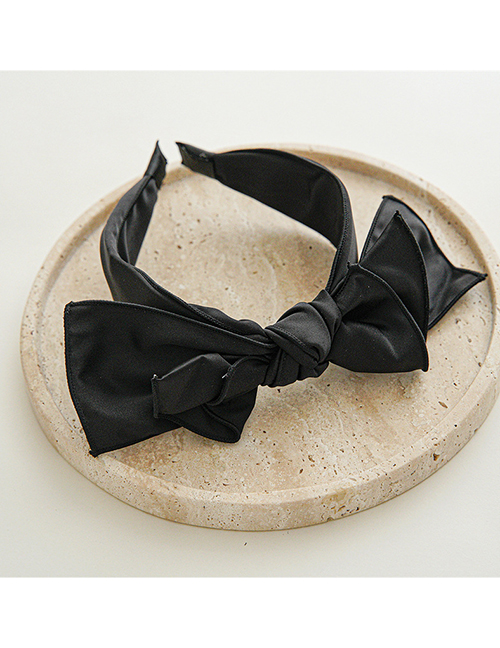 Fashion Large Black Headband Satin Bow Headband