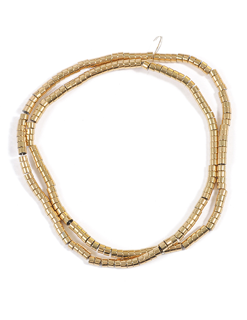 Fashion 3x2mm Yuan Chip Real Gold Geometric Beaded Bracelet Necklace Accessory