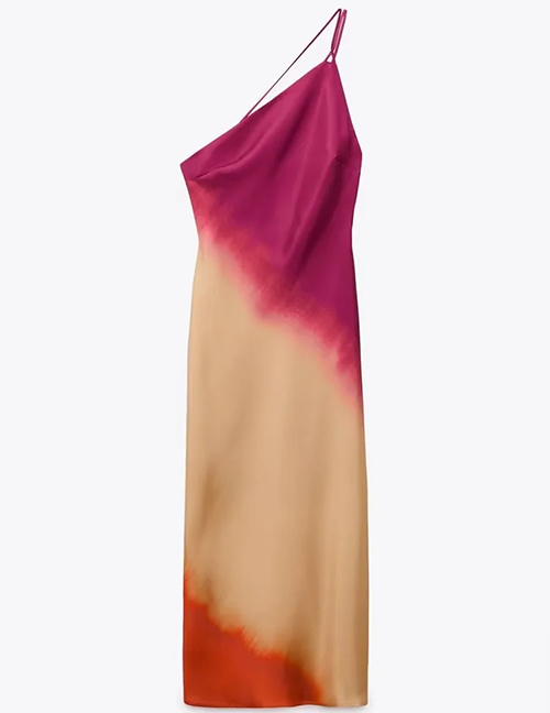 Fashion Tie-dye Tie-dye Print Asymmetric Dress
