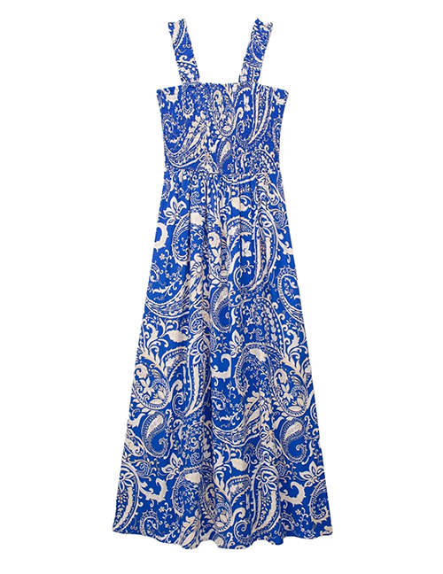 Fashion Blue Printed Slip Dress