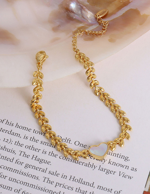Fashion Gold - Heart Gold-plated Titanium Steel Mother-of-heart Bracelet