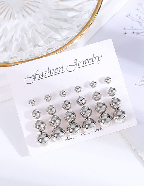 Fashion 1# Geometric Sphere Stud Earrings Set