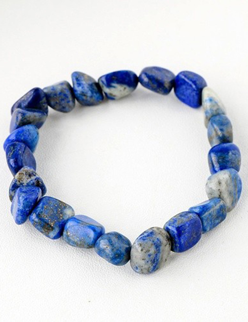 Fashion Lapis Lazuli Irregular Geometric Jade Agate Beaded Bracelet