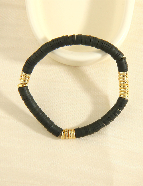 Fashion Black Solid Clay Beaded Bracelet