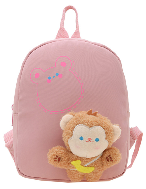 Fashion Pink Nylon Three-dimensional Cartoon Large Capacity Children's Backpack
