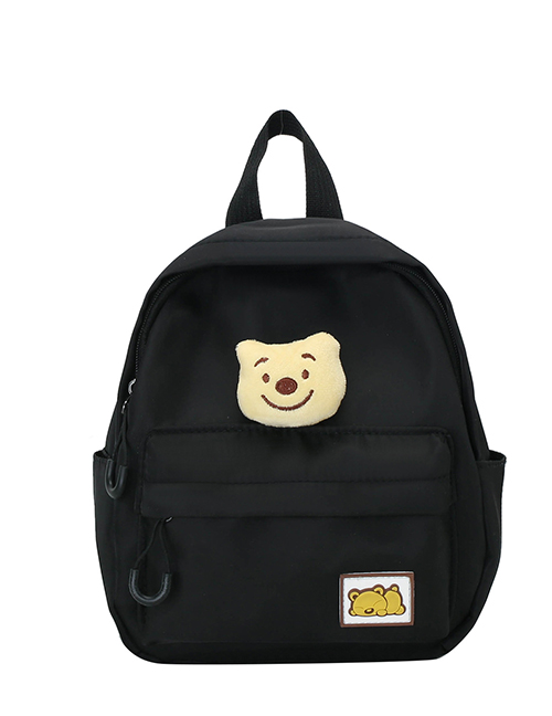 Fashion Black Nylon Three-dimensional Cartoon Large Capacity Children's Backpack