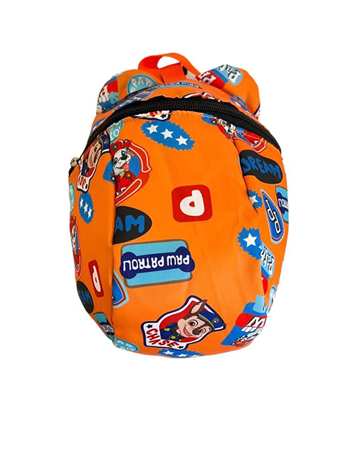 Fashion Orange Nylon Printed Large Capacity Children's Backpack