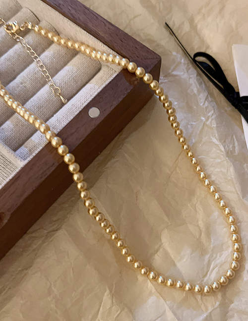 Fashion 2# Necklace - Champagne Pearl Pearl Beaded Necklace