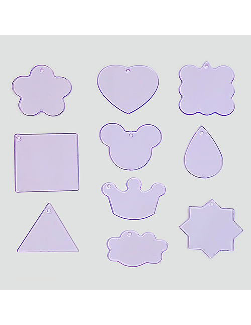 Fashion 4#purple Injection Molded Goo Card【10 Sheets Not Repeated】 Acrylic Transparent Injection Molding Love Crown Flower Accessories