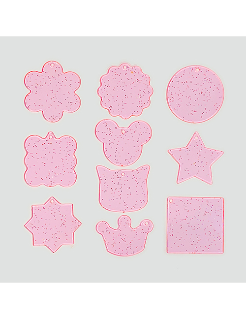Fashion 6# Pink Glitter Powder Injection Molded Goo Card [10 Sheets Are Not Repeated] Acrylic Transparent Injection Molding Flower Pentagram Accessories