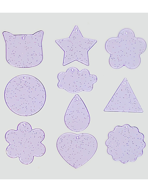 Fashion 8#purple Glitter Powder Injection Molding Goo Card【10 Sheets Not Repeated】 Acrylic Transparent Injection Molding Flower Love Accessories