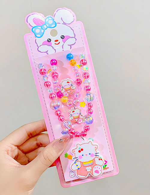 Fashion 10#cute Bear Necklace+bracelet+ring Plastic Geometric Beaded Nail Sticker Material Kit