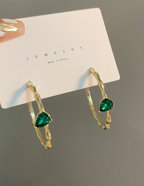 Fashion Gold Alloy Inlaid Drop Diamond Earrings
