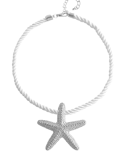 Fashion Silver Alloy Starfish String Necklace
