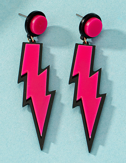 Fashion Rose Red 3d Lightning Earrings