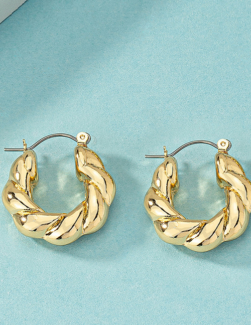 Fashion Gold Alloy Twist Round Earrings