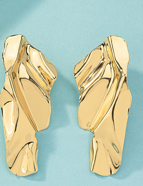 Fashion Gold Metal Geometric Irregular Stud Earrings