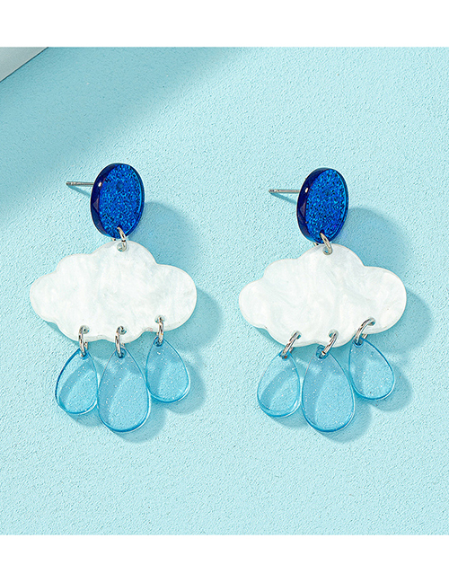 Fashion The Clouds Acrylic Cloud Raindrop Earrings