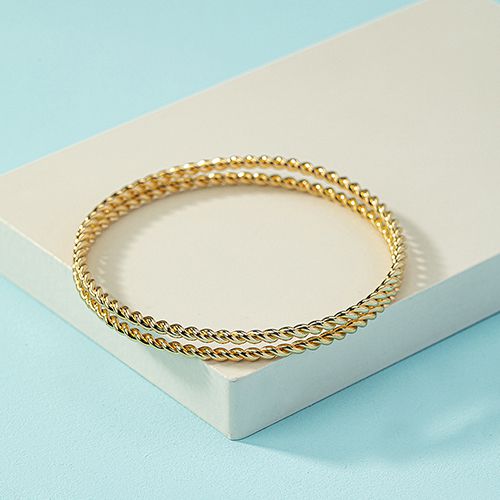 Fashion Gold Alloy Twist Double Layer Bracelet