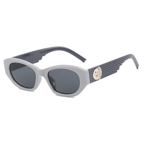 Fashion Gray Frame Gray Sheet Pc Colorblock Square Sunglasses