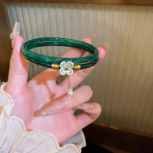 Fashion 8#bracelet-green Flower Tassel Resin Geometric Bracelet