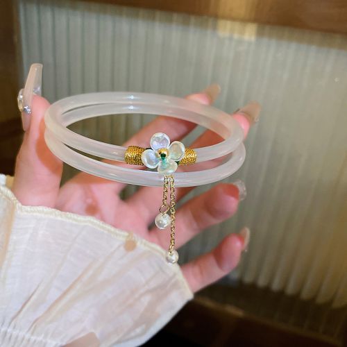 Fashion 9#bracelet-white Flower Tassel Resin Geometric Bracelet