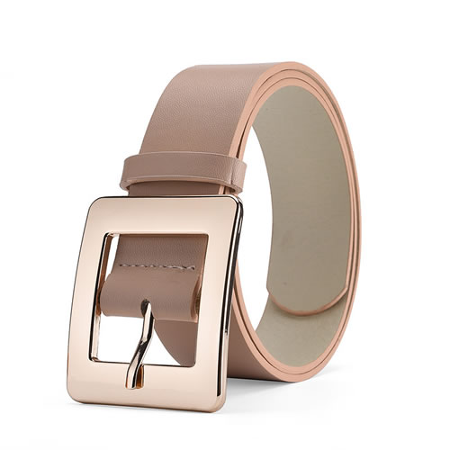 Fashion Pink Alloy Square Buckle Wide Belt