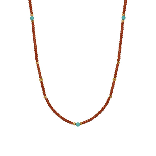 Fashion Warm Brown Beaded Necklace