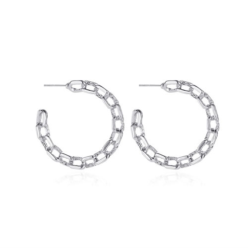 Fashion Silver Alloy Chain C Earrings
