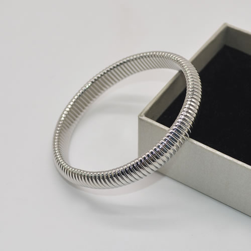 Fashion Silver Metal Vertical Stripe Ring Bracelet