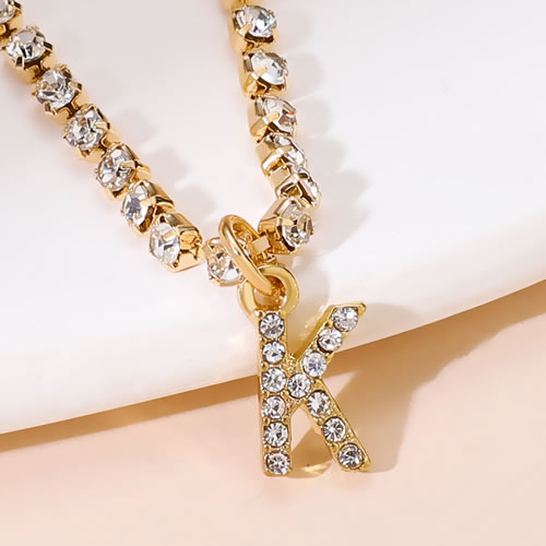 Fashion K Alloy Diamond Claw Chain 26 Alphabet Anklet