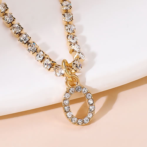 Fashion O Alloy Diamond Claw Chain 26 Alphabet Anklet