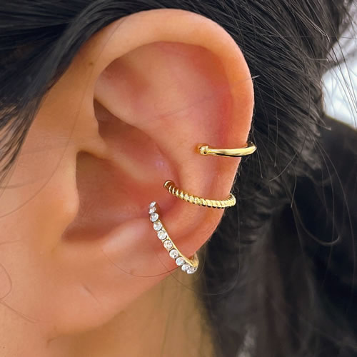 Fashion 3# Alloy Diamond Geometric Ear Clip Set