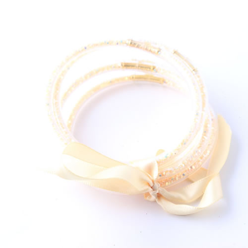 Fashion Champagne Silicone Sequin Bow Bracelet
