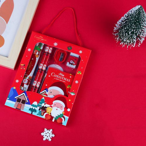 Fashion Red Plastic Christmas Stationery Gift Box Set